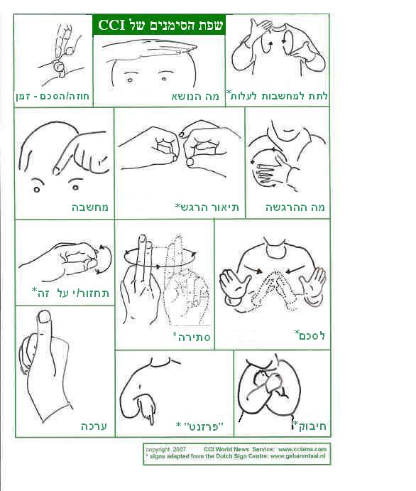 CCI Sign Language with Hebrew Translation